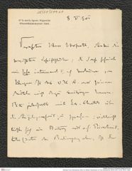 Nachlass Franz Steindachner, Brief von Wilhelm Weckbecker an Franz Steindachner (08.05.1901), Inv.Nr. 579.01, Seite 1